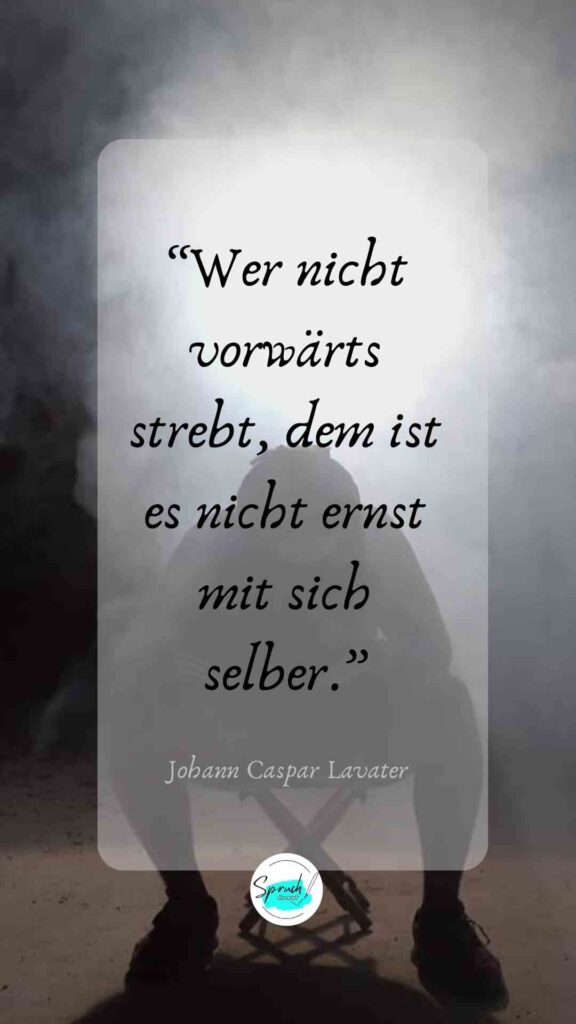 Bild mit einem Boxer im Hintergrund mit dem Spruch drauf "Wer nicht vorwärts strebt, dem ist es icht ernst mit sich selber."