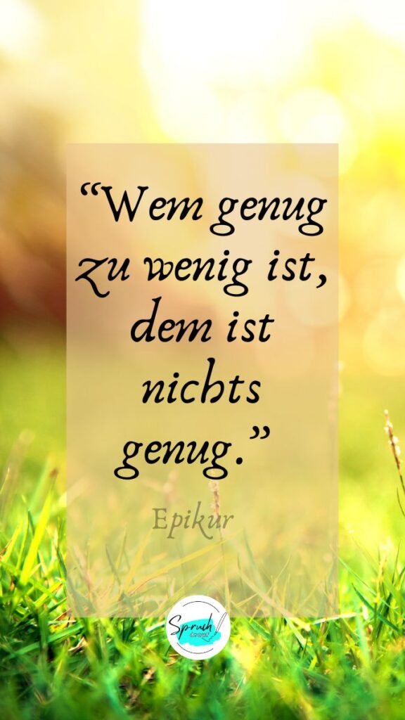 Hintergrundbild mit Dankbarkeit Zitat: "Wem genug zu wenig ist, dem ist nichts genug."