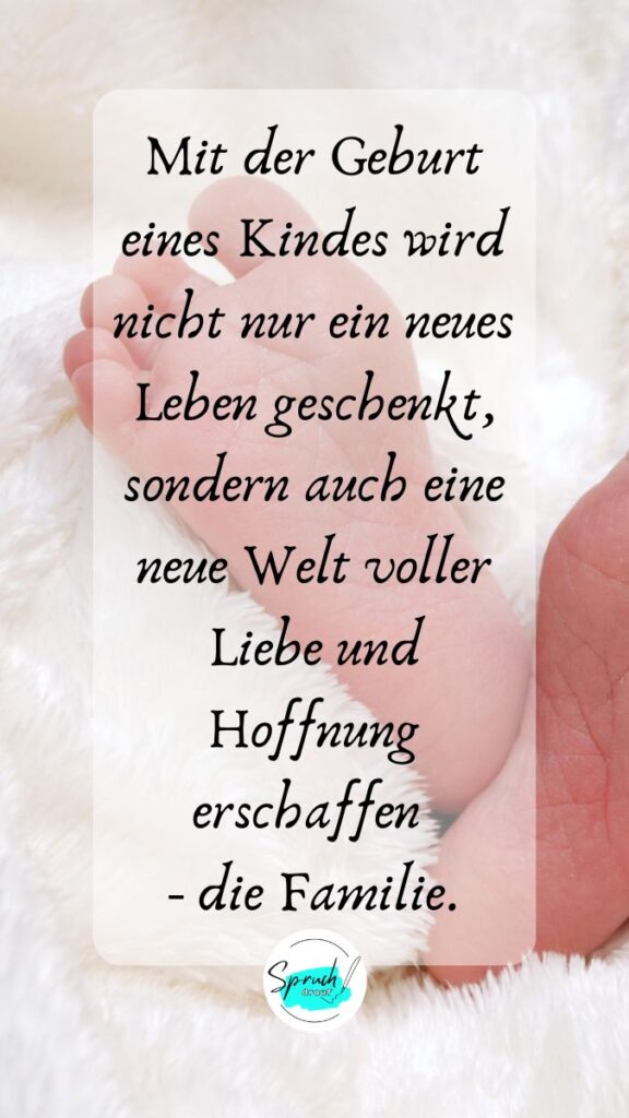 Hintergrundbild mit einem Spruch über die Familie zu besonderen Anlässen. Spruch zur Geburt