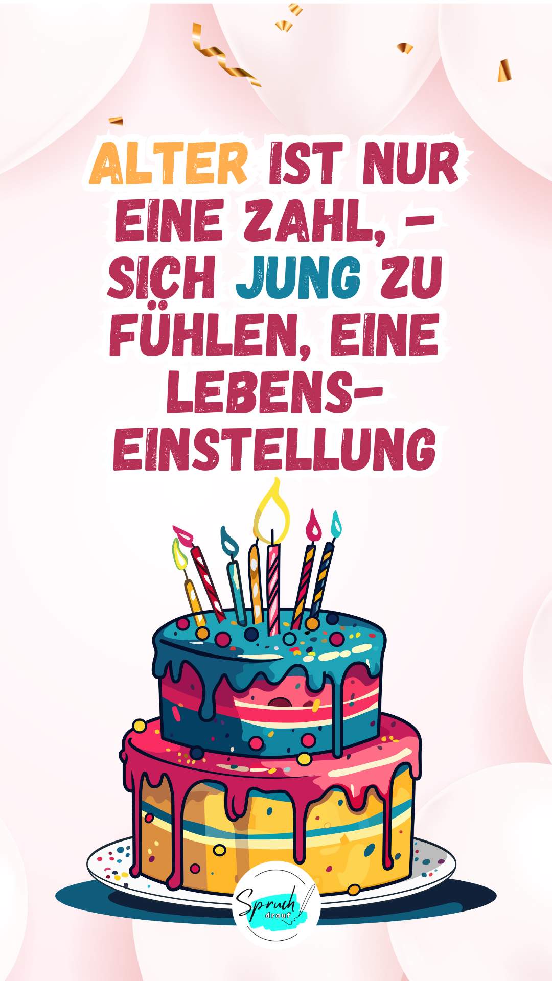 Kurzer Spruch zum Geburtstag: Alter ist eine Zahl, sich jung zu fühlen, eine Lebenseinstellung