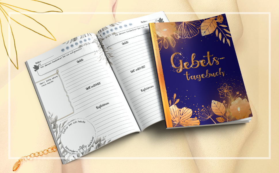 Edles Gebetstagebuch mit Bibelversen – Gold auf Schwarz