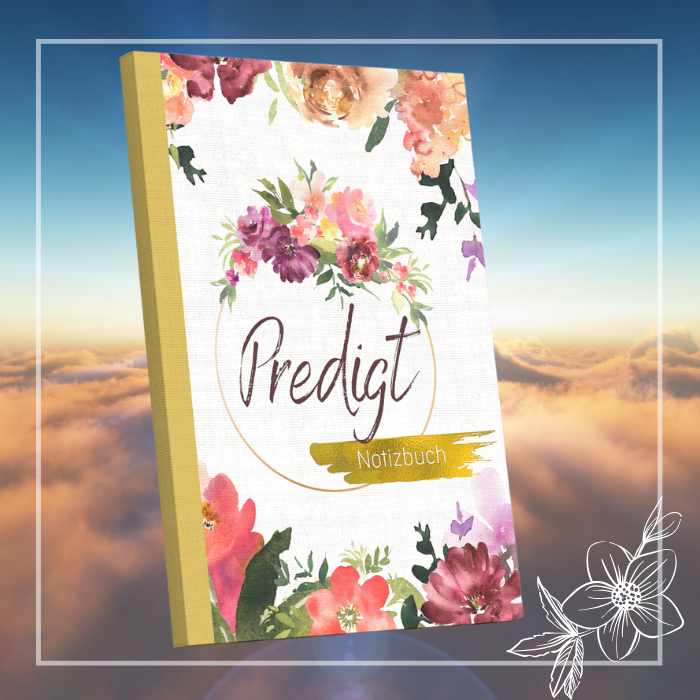 Florales Predigt-Notizbuch für Bibelverse & Gedanken zu Gottesdiensten