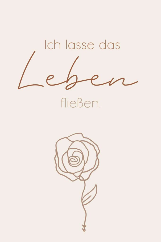 Poster „Ich lasse das Leben fließen“ für Gelassenheit und Achtsamkeit