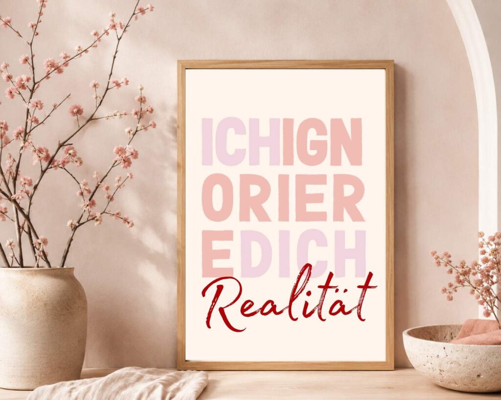 Minimalistisches Selbstliebe Poster in Rot mit modernem Typografie Design