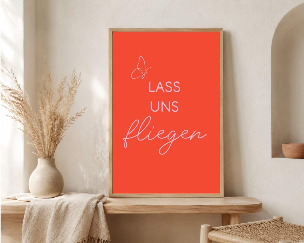 Minimalistisches Affirmations Poster in Koralle und Rosa mit motivierendem Spruch