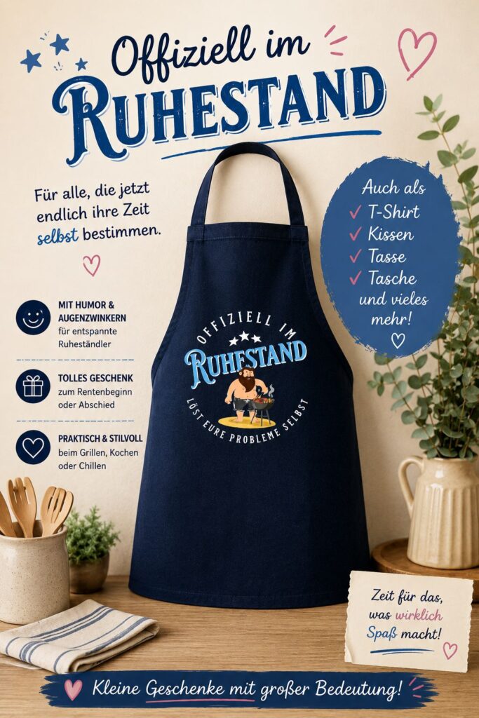 Schürze- Geschenk zum Ruhestand mit Spruch