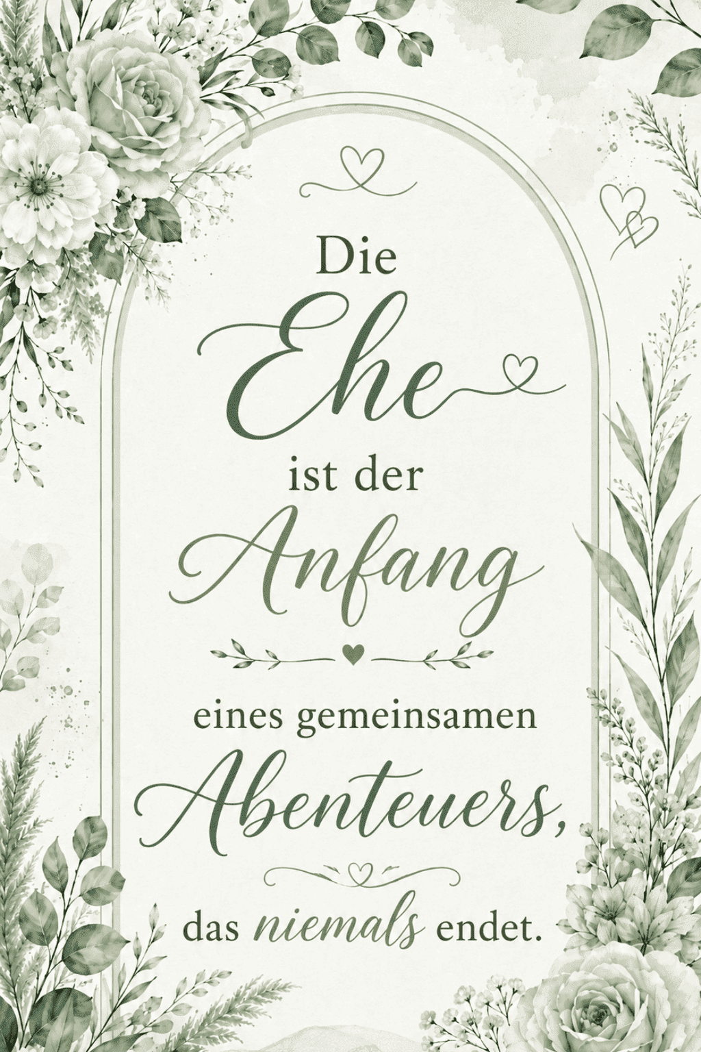 Klassischer Hochzeitsspruch über die Ehe als Anfang eines gemeinsamen Abenteuers